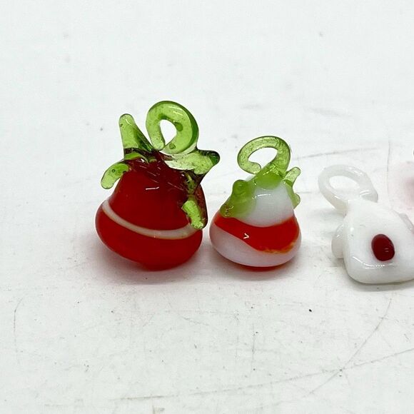 Set Of 7 Miniature Hand Blown Glass Christmas Ornaments 1” Santa Bells - Picture 3 of 3